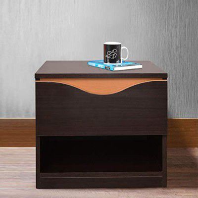 HomeTown Swirl Engineered Wood Bedside Table in Wenge Colour