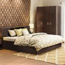 HomeTown Tiago Engineered Wood Box Storage Queen Size Bed in Wenge Colour...