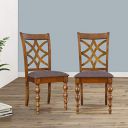 HomeTown Tobago Solid Wood Dining Chair Set of Two in Brown Color...