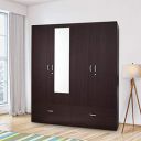HomeTown Utsav Engineered Wood Four Door Wardrobe in Wenge Colour...