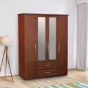 HomeTown Victoria Solid Wood Four Door Wardrobe in Antique Cherry Colour...