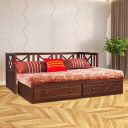HomeTown Victoria Solid Wood King Size Bed with Trundle in Antique Cherry Colour...
