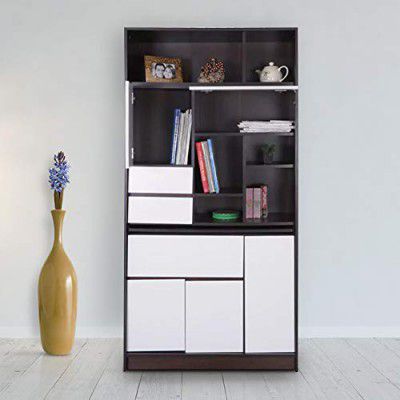 [Extra Rs 9000 Off] HomeTown Walter Engineered Wood Book Shelf in White & Wenge Colour
