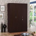 HomeTown Willy Engineered Wood Three Door Wardrobe in Walnut Colour...