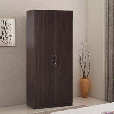 HomeTown Willy Engineered Wood Two Door Wardrobe in Walnut Colour