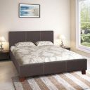 HomeTown Willy Engineered Wood Fabric Upholstered Queen Size Bed in Brown Colour...