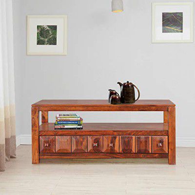 [Extra Rs 10200 OFF] HomeTown Woodrow Solid Wood Center Table in Honey Colour