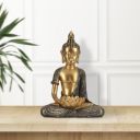 HomeTown Zen Polyresin Lotus Buddha Figurine 27Cm in Antique Gold Colour...