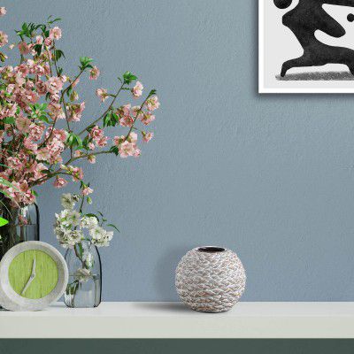 HomeTown Zenith Polyresin Round Thread Votive 8Cm in White Colour