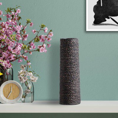 HomeTown Zenith Polyresin Tumbler Vase 49Cm in Black Colour