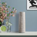 HomeTown Zenith Polyresin Tumbler Thread Vase 49Cm in White Colour...