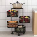 HomeWiz 4-Layer Round Kitchen Trolley...
