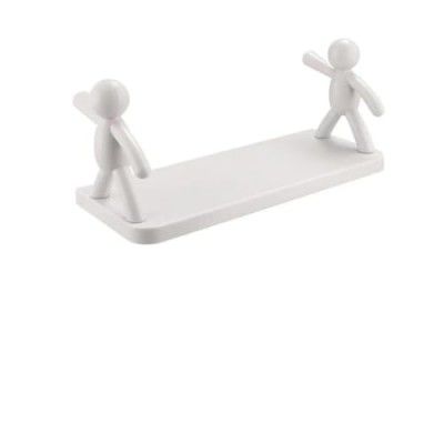 HomeWiz Floating Shelf, Wall Mounted for Bathroom Rack self Adhesive, White