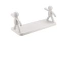 HomeWiz floating shelf, wall mounted for bathroom rack self adhesive for storage shelf bathroom organizer without drill pack of 1 | Man, White...