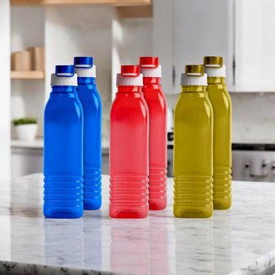 HomeWiz Kitchen Unbreakable Plastic Water Bottle, 1 Litre Each, Set of 6