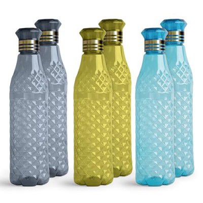 HomeWiz Kitchen Unbreakable Plastic Water Bottle, 1 Litre Each, Set of 6, Assorted