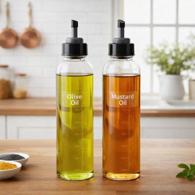 HomeWiz Plastic Oil Dispenser Set | 2 Pack, 1 Litre Each 2000 ml