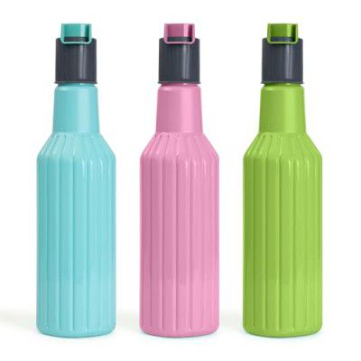 HomeWiz Unbreakable Plastic Water Bottle I Leak Proof I BPA Free Food Grade Fridge Water Bottle I Ideal for Gym, Office, Home, Travel, College, Easy to Clean, 1 Litre Each, Set of 3, Assorted