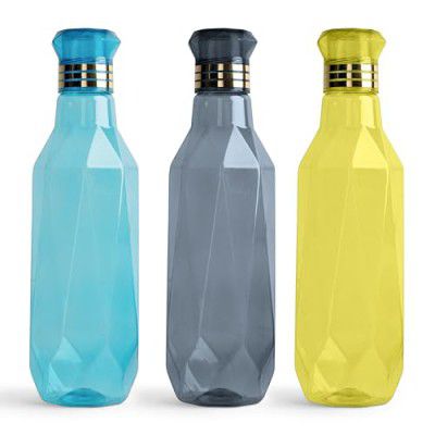 HomeWiz Unbreakable Plastic Water Bottle I 1 Litre Each, Set of 3, Assorted