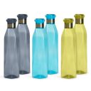 HomeWiz Unbreakable Plastic Water Bottle I Leak Proof I 1 Litre Each, Set of 6, Assorted...