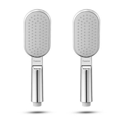 HomeWorks Gulmarg ABS Plastic Multi-Function Rain And Mist Spray Hand Shower Head For Bathroom - Chrome Finish (Pack of 2)