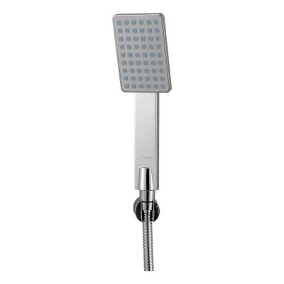HomeWorks Recta ABS Plastic Multi-Function Rain And Mist Spray Hand Shower Head With 1.5 Meter Stainless Steel Flexible Hose Pipe And ABS Wall Hook - Chrome Finish
