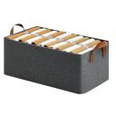 HOMFIL 1 PCS Collapsible Wardrobe Organizer for Clothes Fabric Storage Cubes Organizer - Grey...
