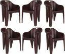 HOMIBOSS Plastic chair (Brown, Set of 6)...