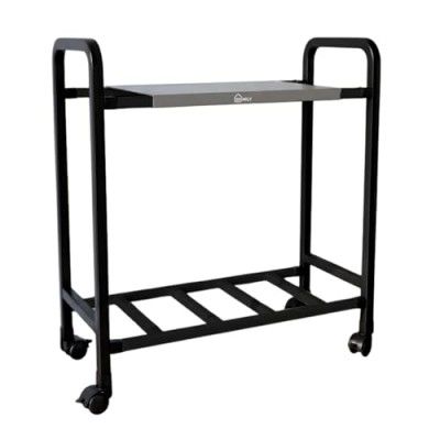 Homly Uni Base Inverter Battery UPS Trolley Stand | Inventer Cabinent Box with 360° Rotating Lockable Wheels, Rust Resistant Inverter Stand | Supports 1 Inverter & 1 Battery Upto 100 kg - Black & Grey