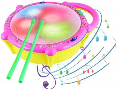 HOMOZE Battery Operated 3D Flash Drum Toy with Flash Light & Music Effects