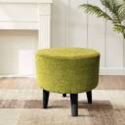 HOMTHINZ Solid Wood Standard Ottoman  (Finish Color - Green, Pre Assembled)