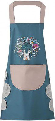 HOMVERA Kitchen Apron with Front Pocket and Side Hand Wipe Panels, Printed Design, Neck Strap Style