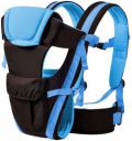 Honest Baby 4 In 1 Adjustable Baby Carrier Cum Kangaroo Bag Honeycomb Texture Baby Carry Sling With Safety Belt and Buckle Straps (Back Front Carrier) Baby Carrier  (Blue Black, Front carry facing out...