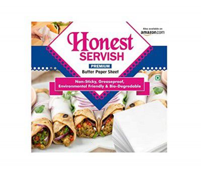 Honest Servish Butter Paper Sheet for Baking Cake Wrapping Food Grilling Fryer (White, 50)