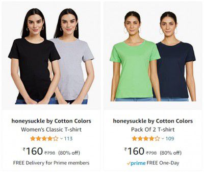 honeysuckle by Cotton Colors Women's T-shirt upto 80% off