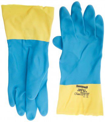 Honeywell 950-10 Powercoat Mix-Color Industrial Cleaning Gloves,Size 10 (Muliticolor, Pack of 5)