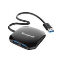 Honeywell Momentum 4 Port Non Powered USB 3.0 Hub- Glossy Black...