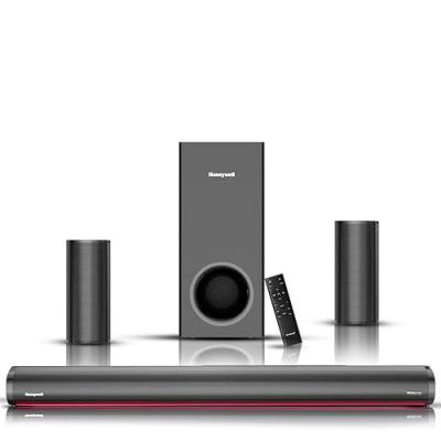 Honeywell Trueno U7000 Dolby Audio Soundbar 500w, 5.1Ch Surround Sound Home Theatre, Deep Bass Subwoofer, 2 Satellite Speakers, 6 EQ Modes, BT v5.3, AUX, USB, Optical Input, & HDMI/ARC