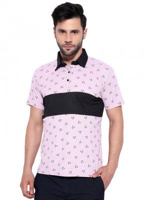 Honky Tonky Men's Regular Fit Polo Neck Half Sleeve Printed Casual T-Shirt | Polo T-Shirt for Men
