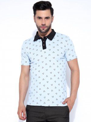 Honky Tonky Men's Regular Fit Polo Neck Half Sleeve Printed Casual T-Shirt | Polo T-Shirt for Men
