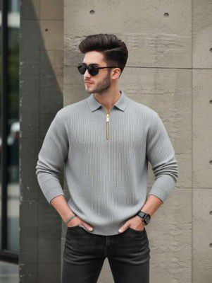 HOODLER Self Design Men Grey T-Shirt