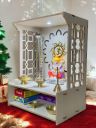 HOODWIN Pooja Mandir Home Office with LED Light H- 18 L- 16 W -8.75 In Home Temple Engineered Wood Home Temple (Height: 39.5, DIY(Do-It-Yourself))...