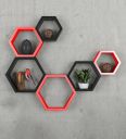 Hoopy Wall Mounted Hexagon Shape Wooden Wall Shelves...