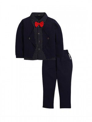 HopscotchBoys Blue & Red Shirt with Pyjamas & Blazer