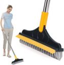 HOPZ Cleaning Brush with Wiper 2 in 1 Tiles Cleaning Brush Glass Fiber Dry Brush (Yellow, Black)...