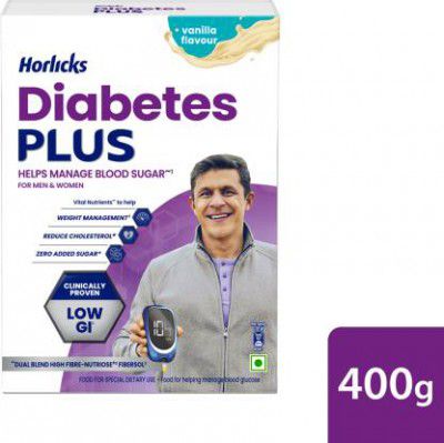 HORLICKS Diabetes Plus Vanilla Nutrition Drink  (400 g, Vanilla Flavored)