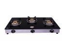 HORNBILLS 3 Burner Stainless Steel FRAME STRAIGHT Cast Iron Burner TOP...