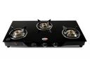 Hornbills Auto Ignition Glass Top 3 Burner Gas Stove with Heavy 3D Pan Support, Black, LPG (ISI Certified, Black)- 2 Year Warranty By Hornbills Appliances...