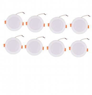 Hosper Pvc Plastic Concealed Light Aqua - Round (Blue, 6 Watt, Pack of 8)