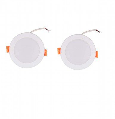 Hosper Pvc Plastic Concealed Light Aqua - Round (Green, 6 Watt, Pack of 2)